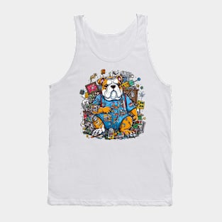 An amusing Electrician English Bulldog t-shirt design that captures the playful side of the profession Tank Top